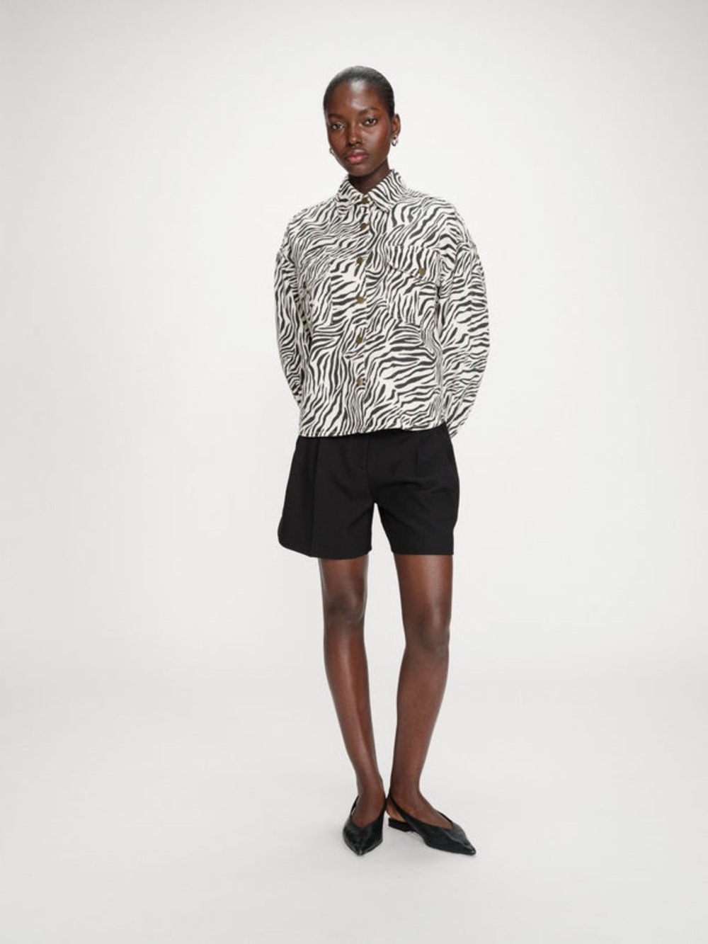 Brand New Grace & Mila Paris Zebra-Print Button-Front Jacket